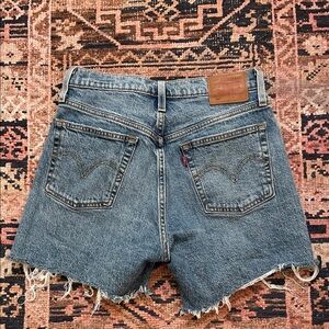 Levi's Blue Distressed Jean Shorts